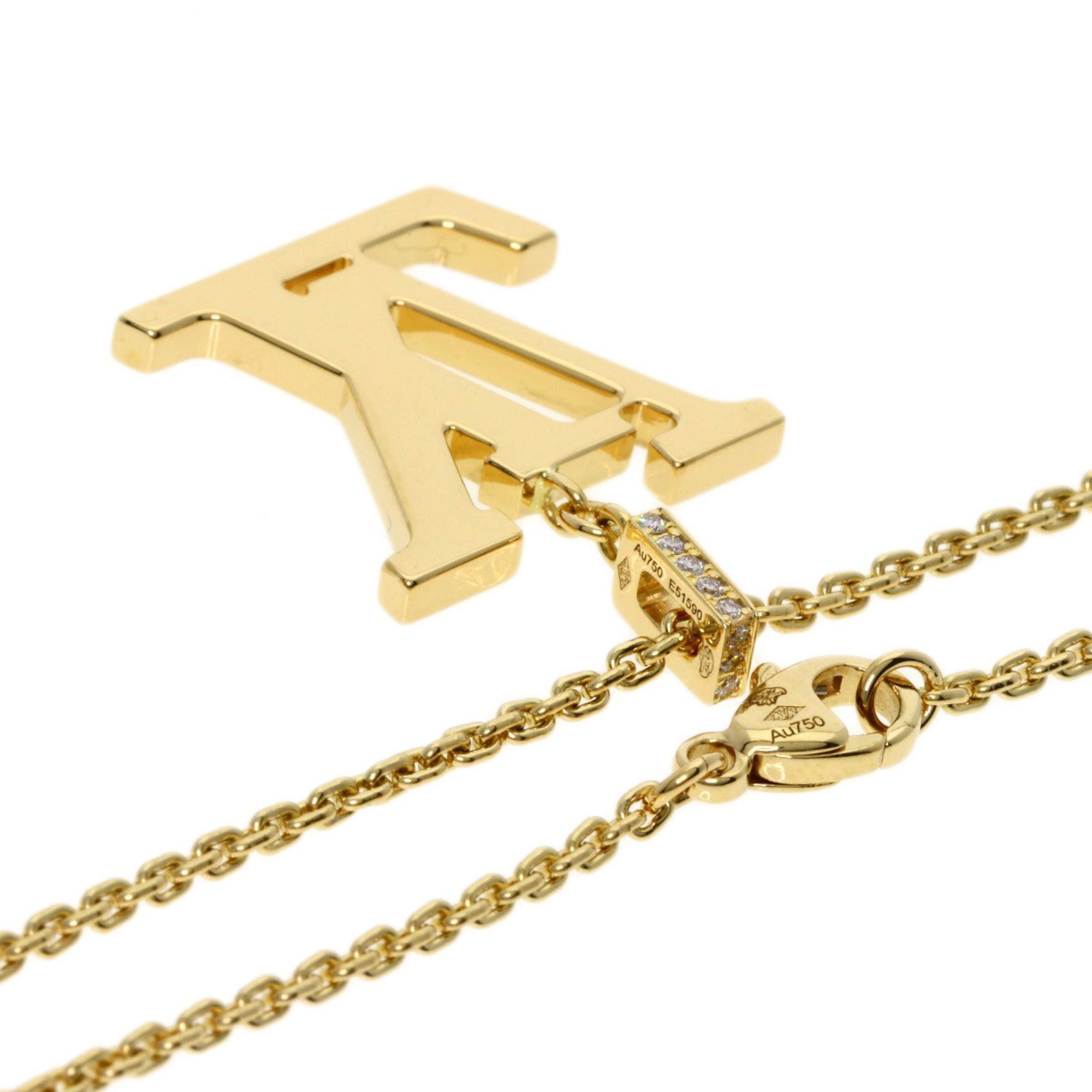 Louis Vuitton Pendant Diamond Necklace K18 Yellow Gold Women's LOUIS VUITTON