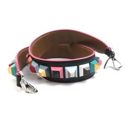 FENDI Shoulder Strap Leather Metal Black x Multicolor Women's a0465