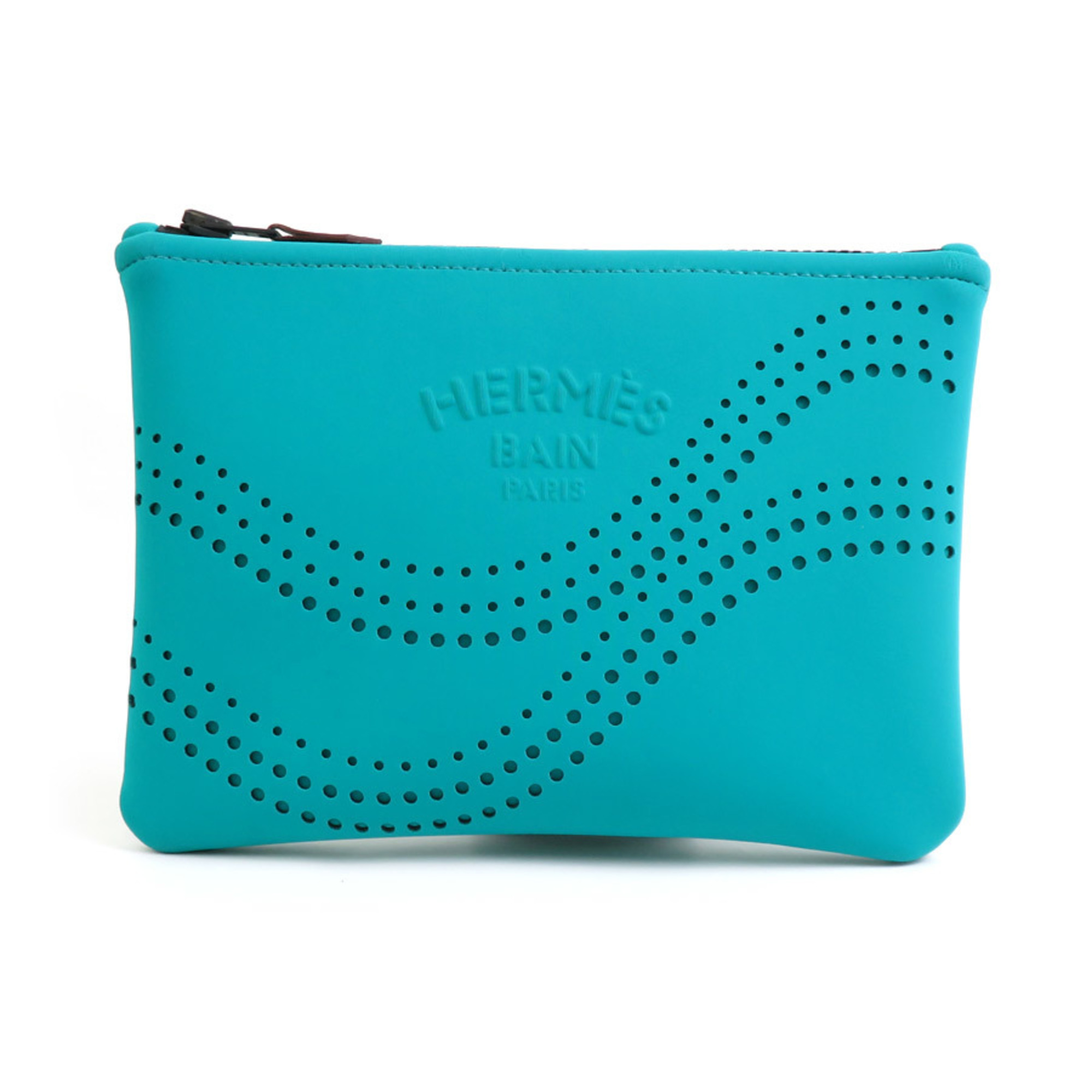 Hermes HERMES Pouch BAIN Polyurethane Polyamide Green Men's Women's e59061k