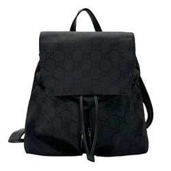 GUCCI Backpack Nylon Leather Black Women's n0258