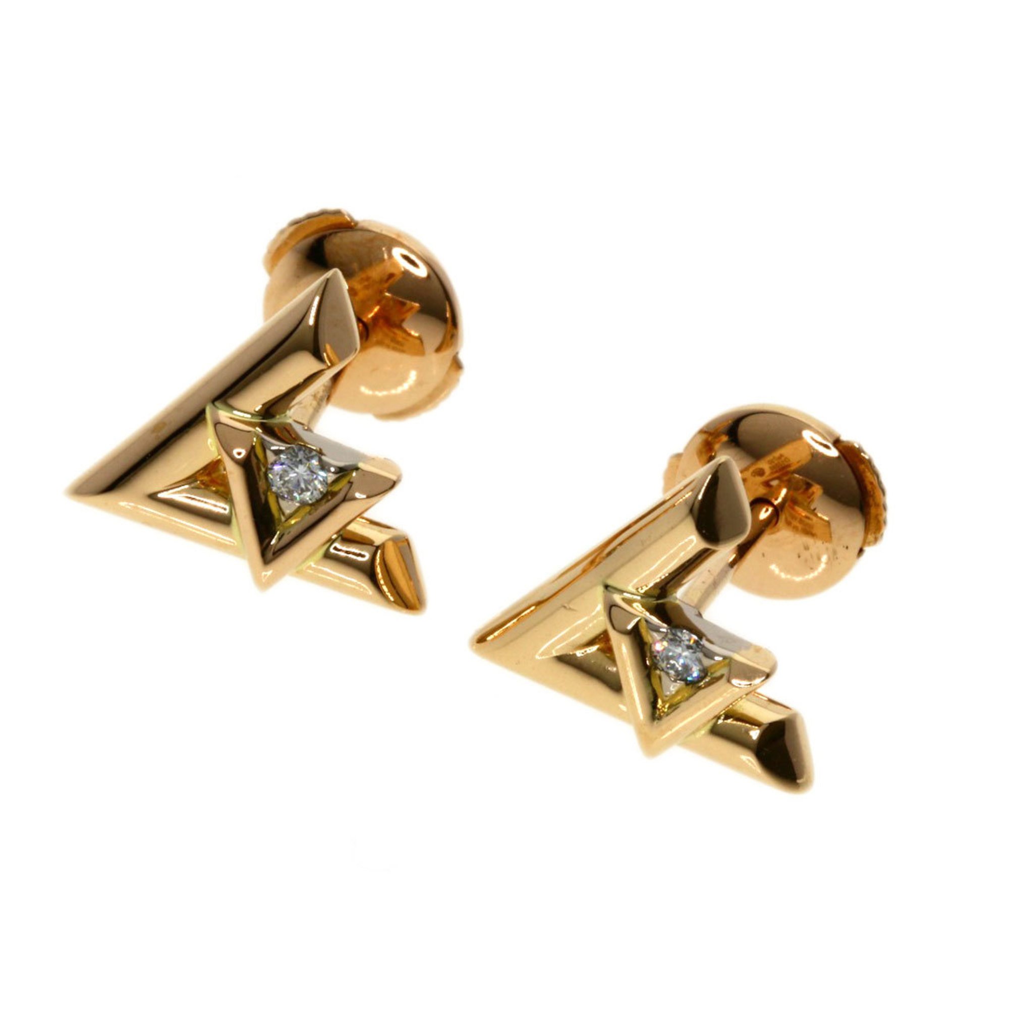 Louis Vuitton LV Volt One Puce Diamond Q96969 Earrings K18 Pink Gold Women's LOUIS VUITTON