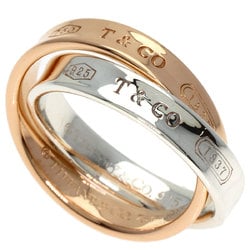 Tiffany 1837 Interlocking Ring, 18K Pink Gold, Silver, Women's, TIFFANY&Co.