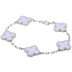 Van Cleef & Arpels Alhambra Chalcedony Bracelet, 18K White Gold, Women's