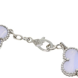 Van Cleef & Arpels Alhambra Chalcedony Bracelet, 18K White Gold, Women's