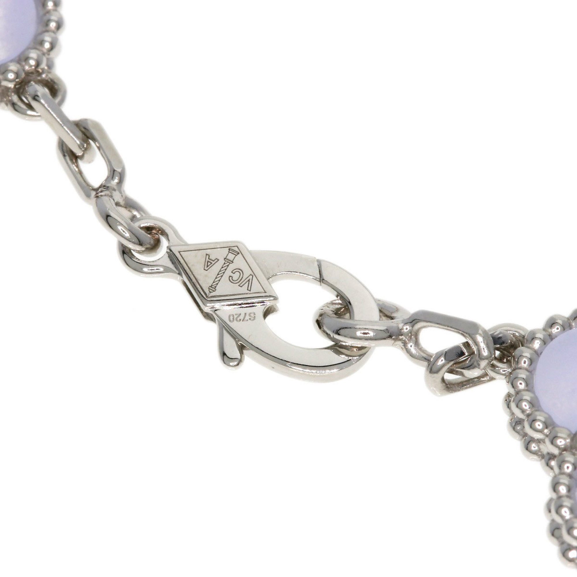 Van Cleef & Arpels Alhambra Chalcedony Bracelet, 18K White Gold, Women's