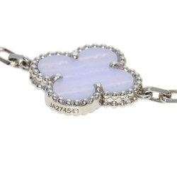 Van Cleef & Arpels Alhambra Chalcedony Bracelet, 18K White Gold, Women's