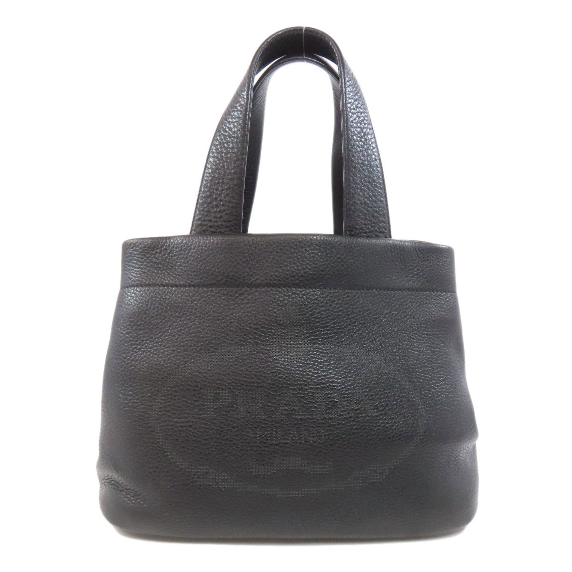 PRADA 1BG390 Punching Tote Bag Calf Leather Women's