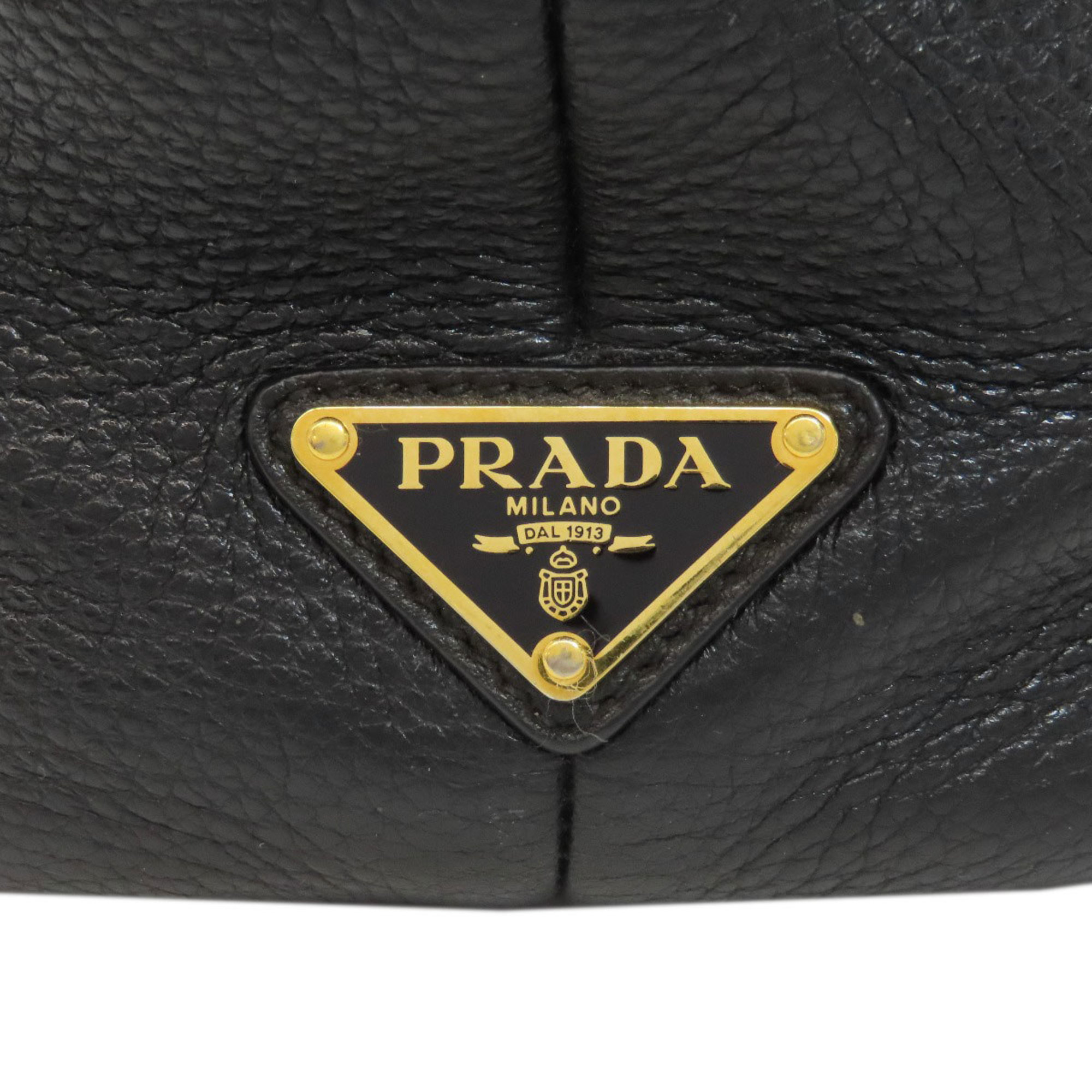 PRADA 1BG390 Punching Tote Bag Calf Leather Women's