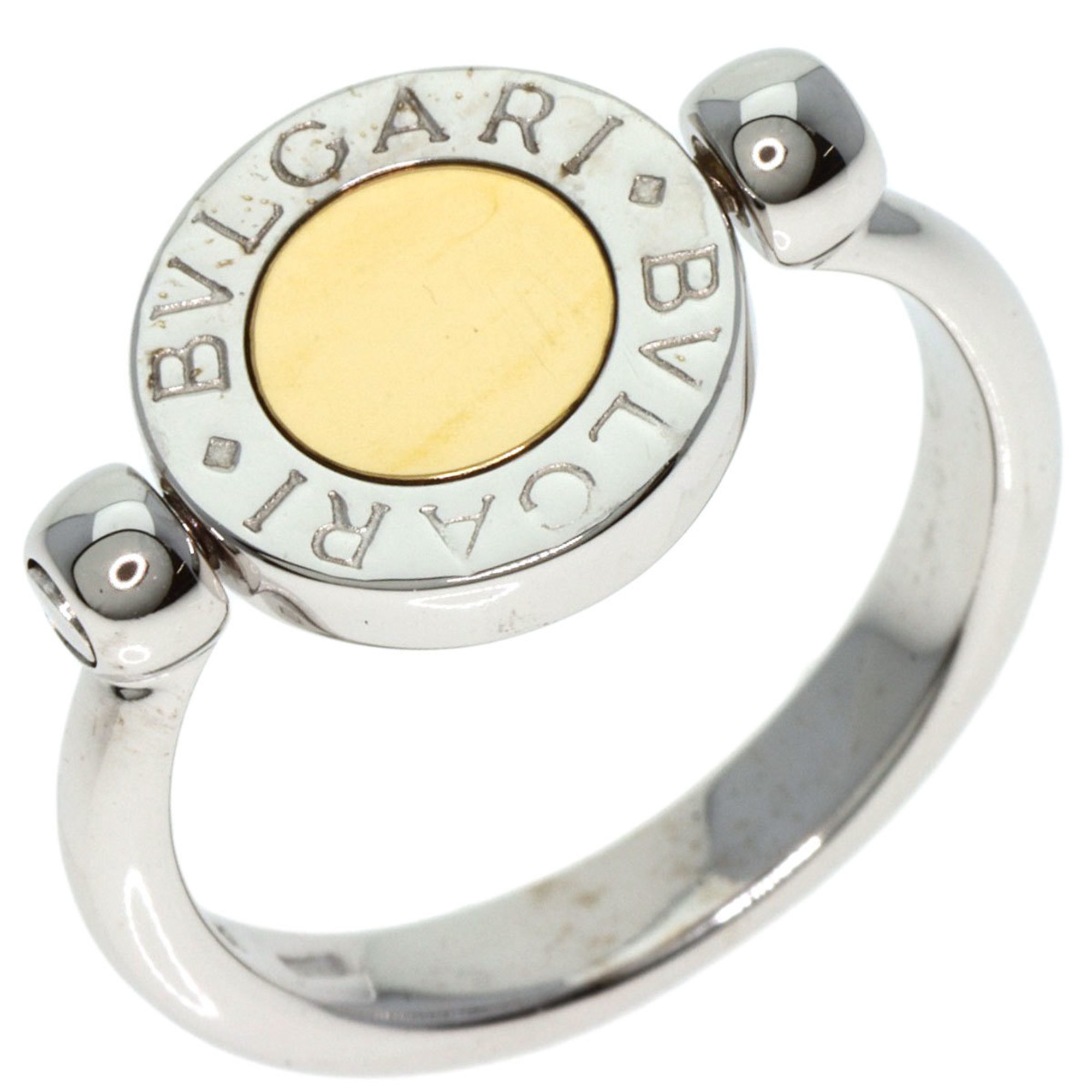 BVLGARI Flip Ring Onyx K18 White Gold Women's