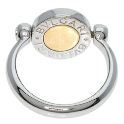 BVLGARI Flip Ring Onyx K18 White Gold Women's