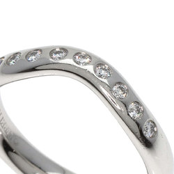 Tiffany & Co. Curved Band Diamond Ring, Platinum PT950, Women's, TIFFANY