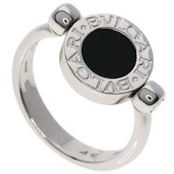 BVLGARI Flip Onyx Diamond #49 Ring, K18 White Gold, Women's