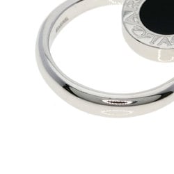 BVLGARI Flip Onyx Diamond #49 Ring, K18 White Gold, Women's