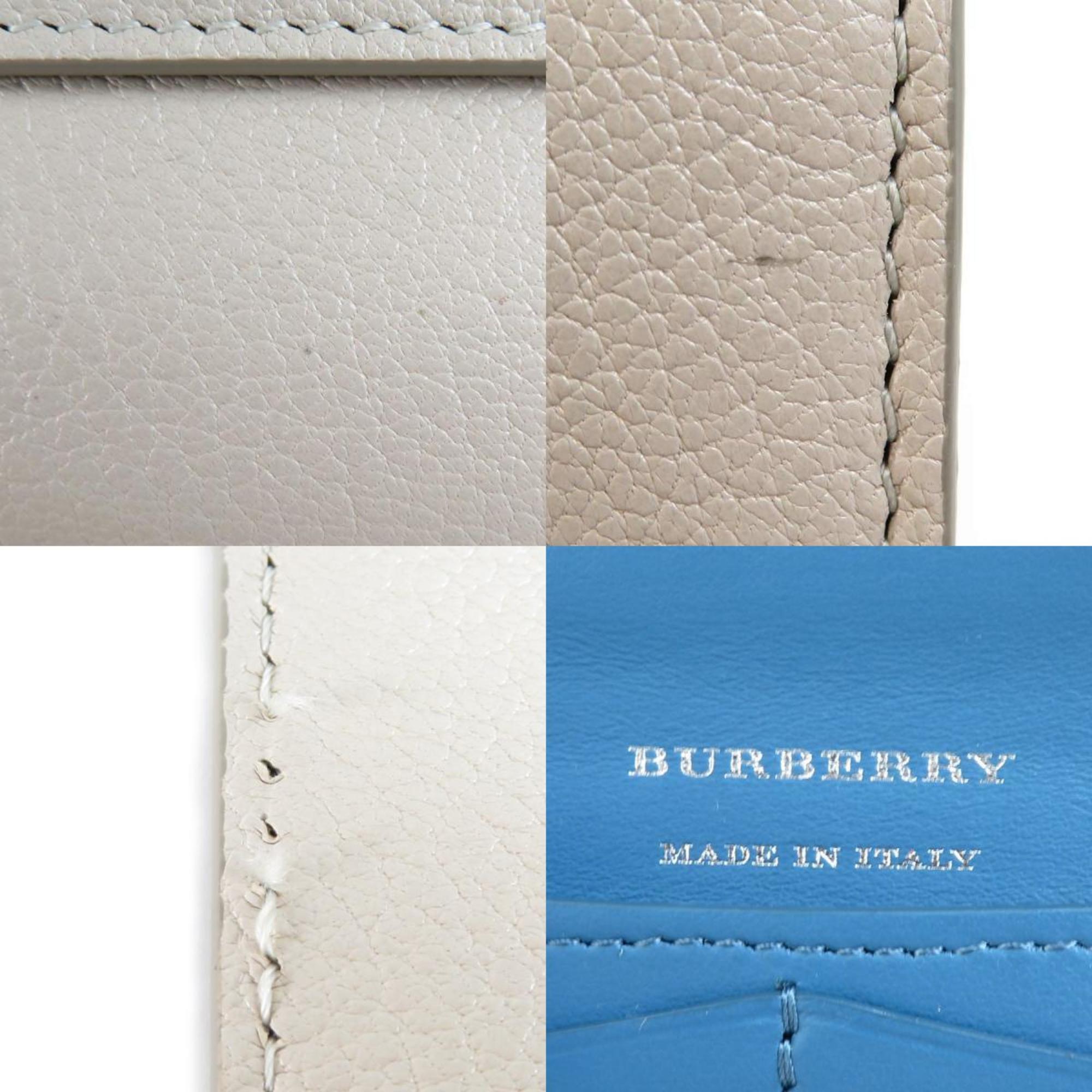 Burberry long wallet, leather, light beige, for men and women, a0454