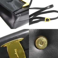 Salvatore Ferragamo Shoulder Bag Vara Leather Black Gold Women's e59053a