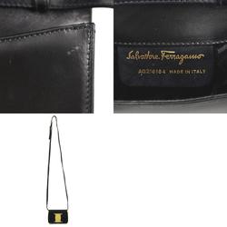 Salvatore Ferragamo Shoulder Bag Vara Leather Black Gold Women's e59053a