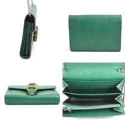 GUCCI Dionysus Shoulder Bag Leather Green Women's 401231 e58978a