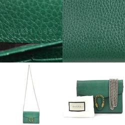 GUCCI Dionysus Shoulder Bag Leather Green Women's 401231 e58978a