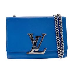 LOUIS VUITTON Shoulder Bag Pochette Louise Leather Blue Women's z2131