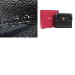 Salvatore Ferragamo Vara Ribbon Leather Bi-fold Wallet Black Women's 55719g