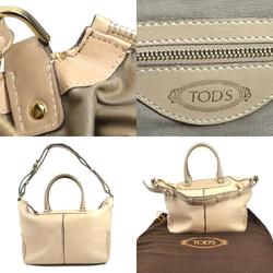 Tod's Handbag Shoulder Bag Leather Beige Women's a0451