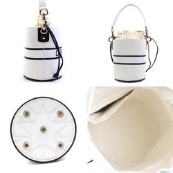 Christian Dior handbag shoulder bag Vibe Micro Bucket leather white navy gold women's e58998a