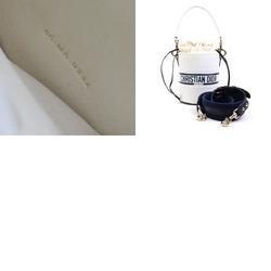 Christian Dior handbag shoulder bag Vibe Micro Bucket leather white navy gold women's e58998a