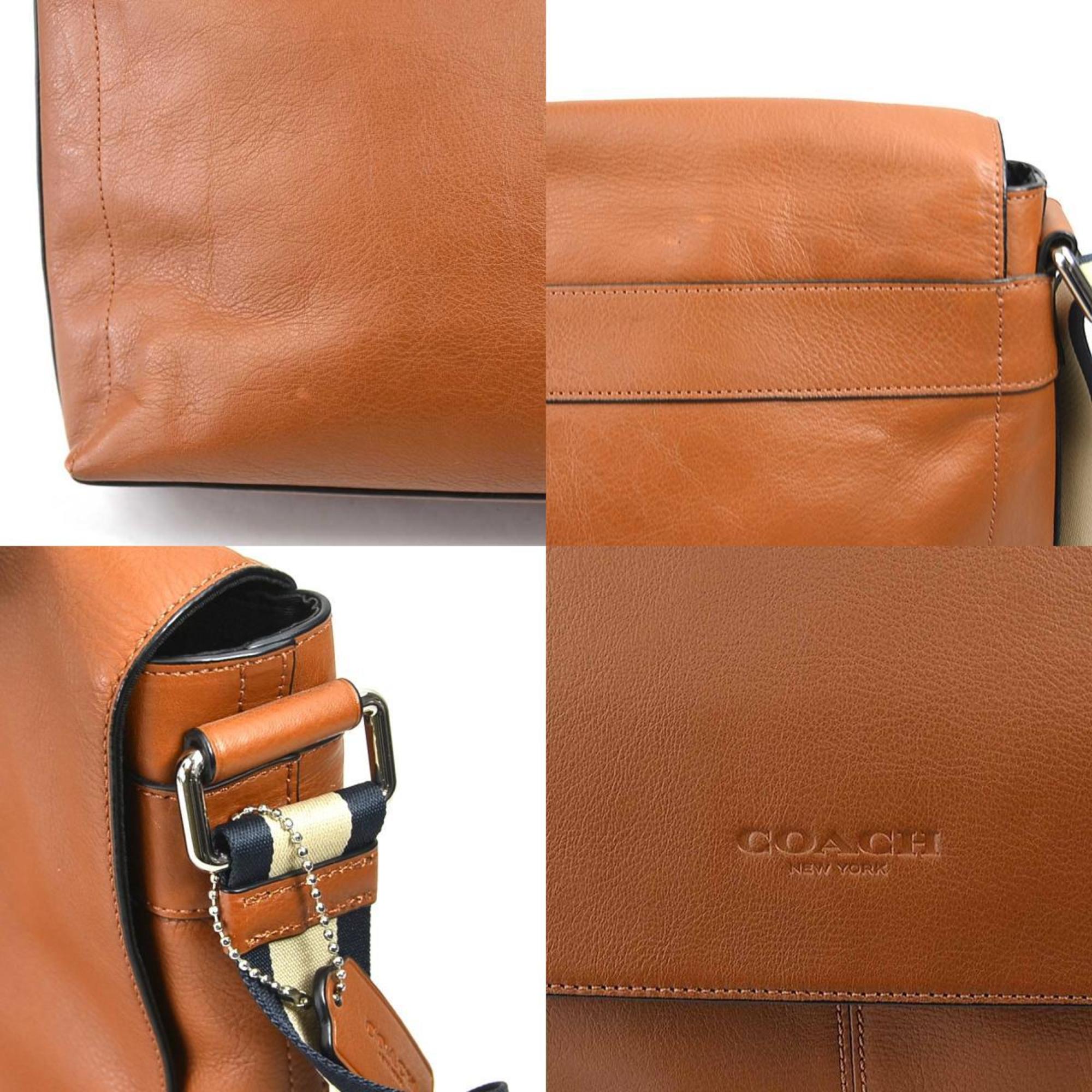 Coach COACH shoulder bag leather camel men's h30441a