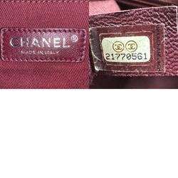 CHANEL Handbag Shoulder Bag Leather Navy x Bordeaux Women's z2114