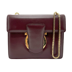 Salvatore Ferragamo Shoulder Bag Gancini Leather Bordeaux Women's z2179