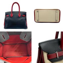 Hermes HERMES Handbag Personal Order Birkin 30 Taurillon Clemence Parchemin x Rouge Kazak Grey Silver Women's z2111