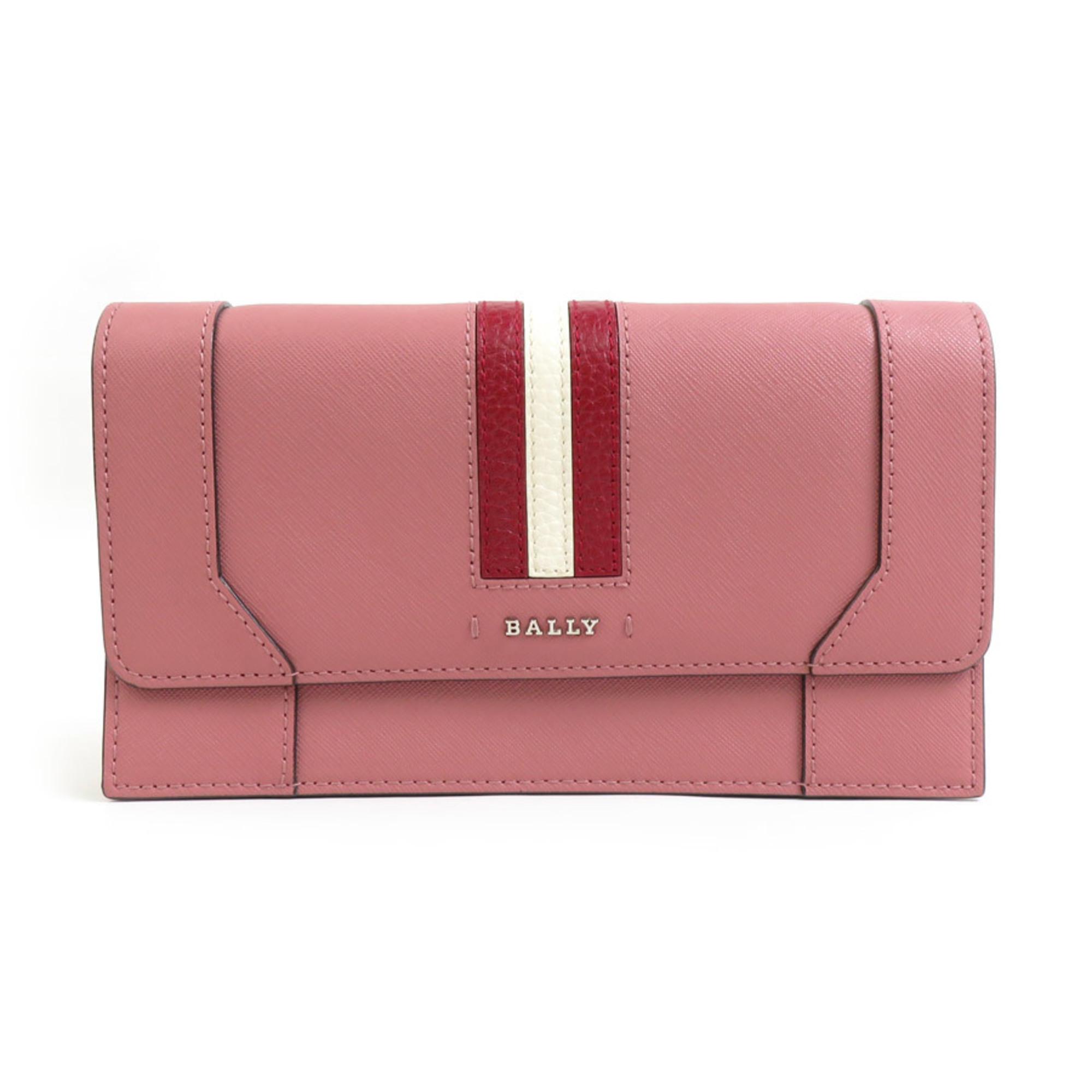 BALLY Shoulder Wallet Leather Pink Women's r10123k