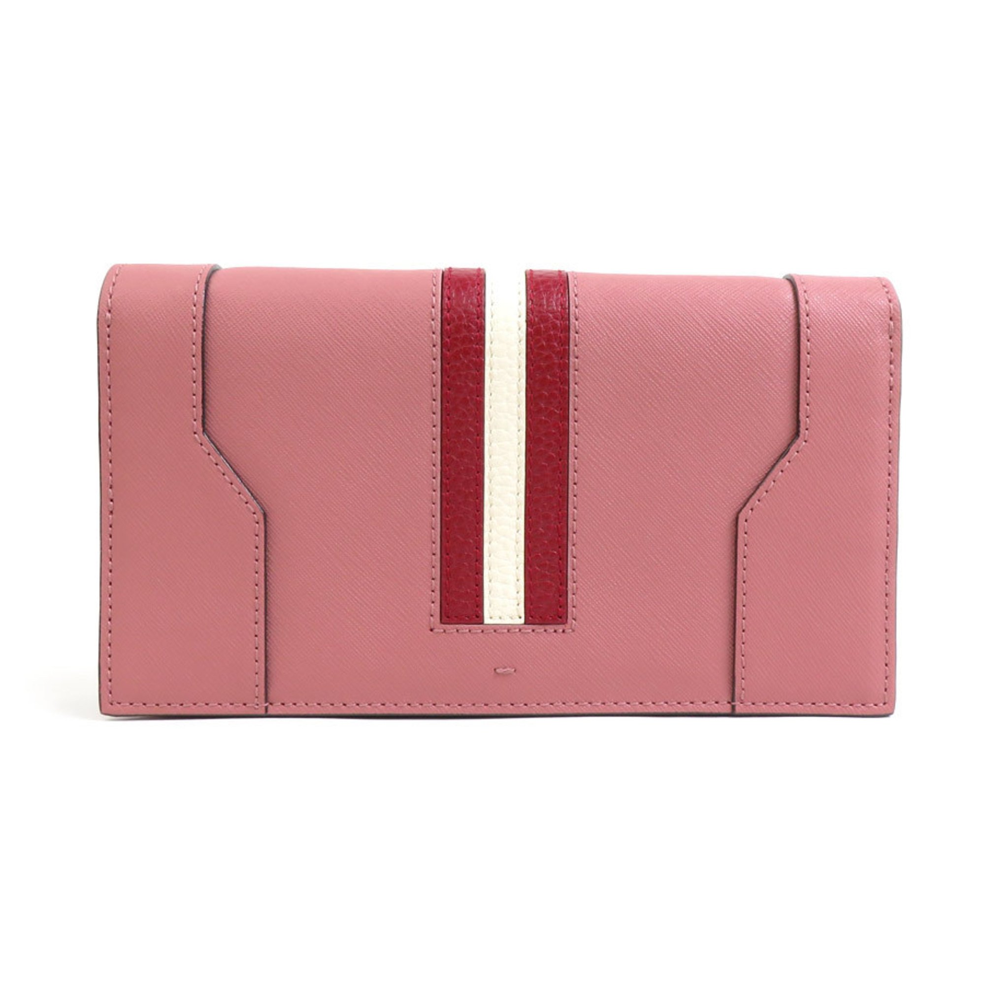 BALLY Shoulder Wallet Leather Pink Women's r10123k