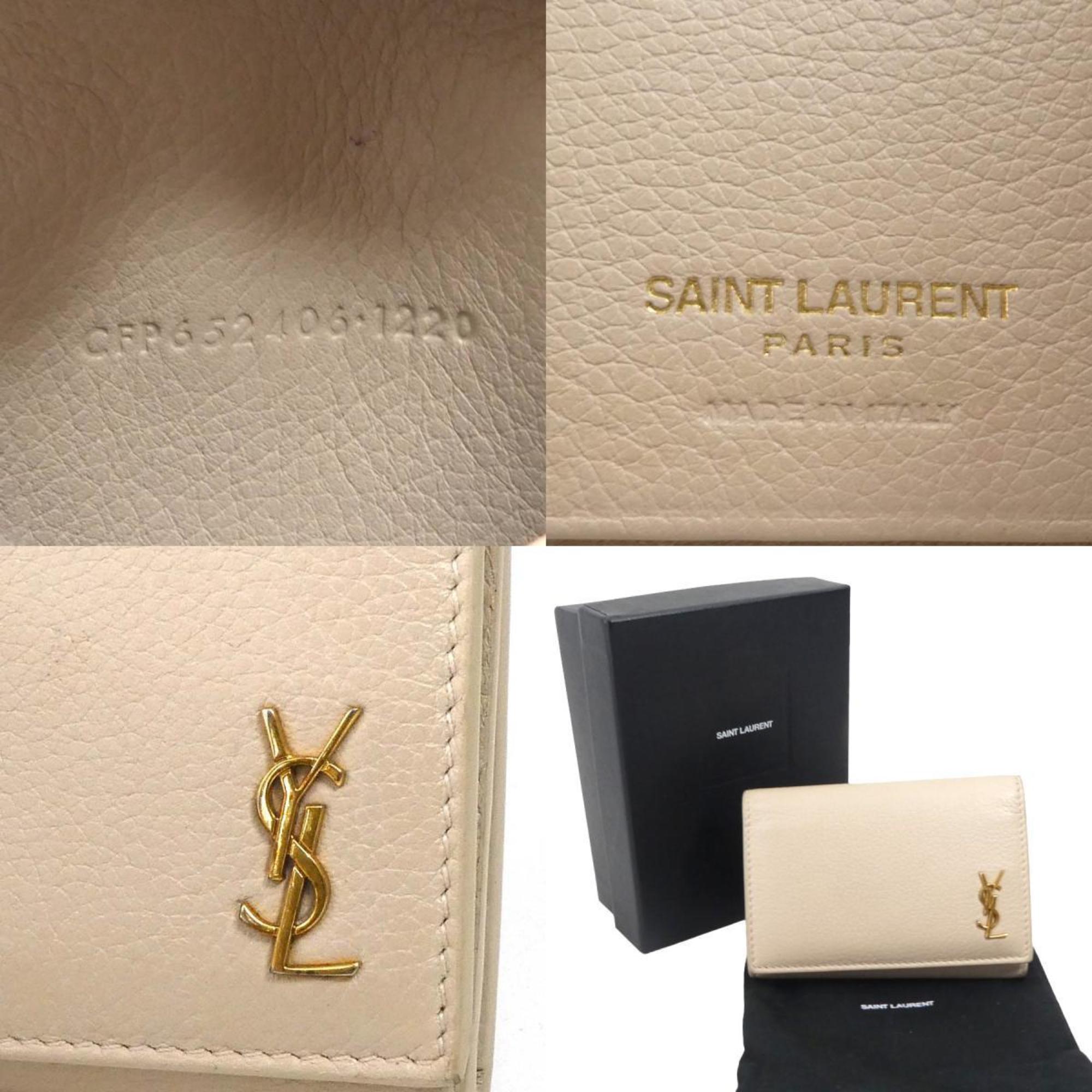 Saint Laurent SAINT LAURENT key case leather light beige men's women's h30459g