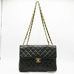 CHANEL Shoulder Bag Matelasse Coco Mark Leather Black Gold Women's PD323