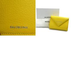 BALENCIAGA Tri-fold Wallet Leather Yellow Men's Women's 55720g