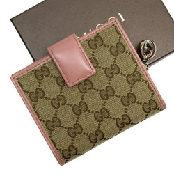 GUCCI Bi-fold wallet GG canvas Canvas Beige Pink beige Silver Women's 233022 w0653j