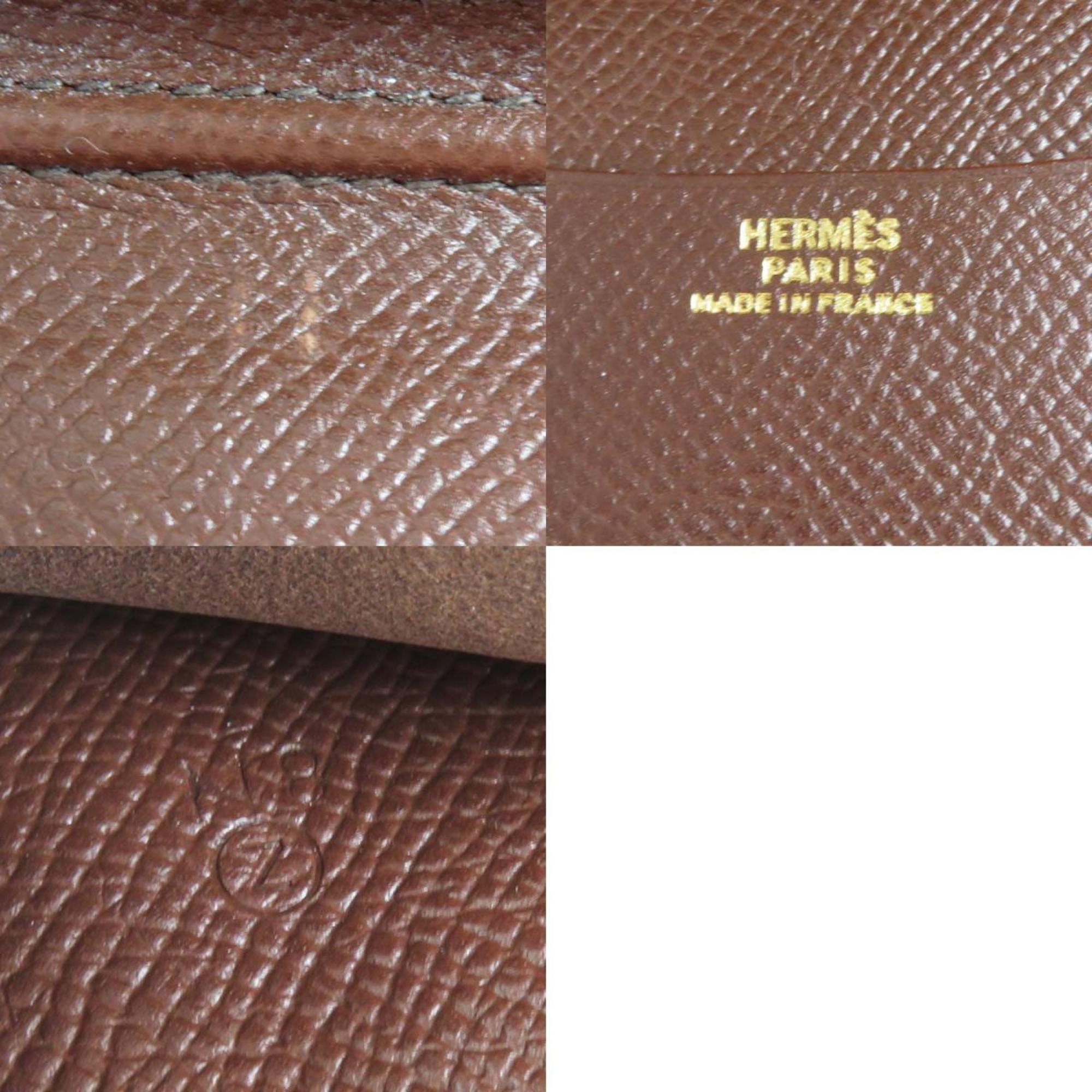 Hermes HERMES Notebook Cover Leather Dark Brown Men's Women's e58985g