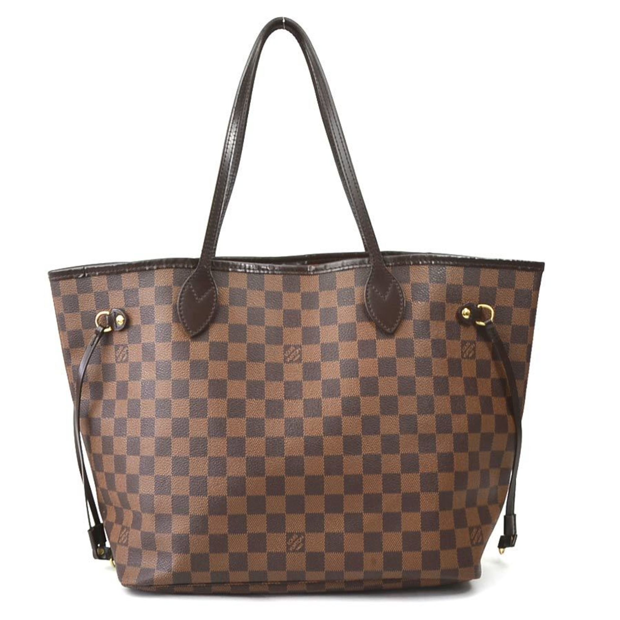 Louis Vuitton LOUIS VUITTON Tote Bag Damier Neverfull MM Canvas Brown Gold Women's e58991a