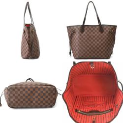 Louis Vuitton LOUIS VUITTON Tote Bag Damier Neverfull MM Canvas Brown Gold Women's e58991a