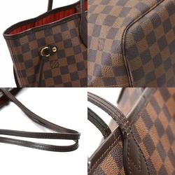 Louis Vuitton LOUIS VUITTON Tote Bag Damier Neverfull MM Canvas Brown Gold Women's e58991a