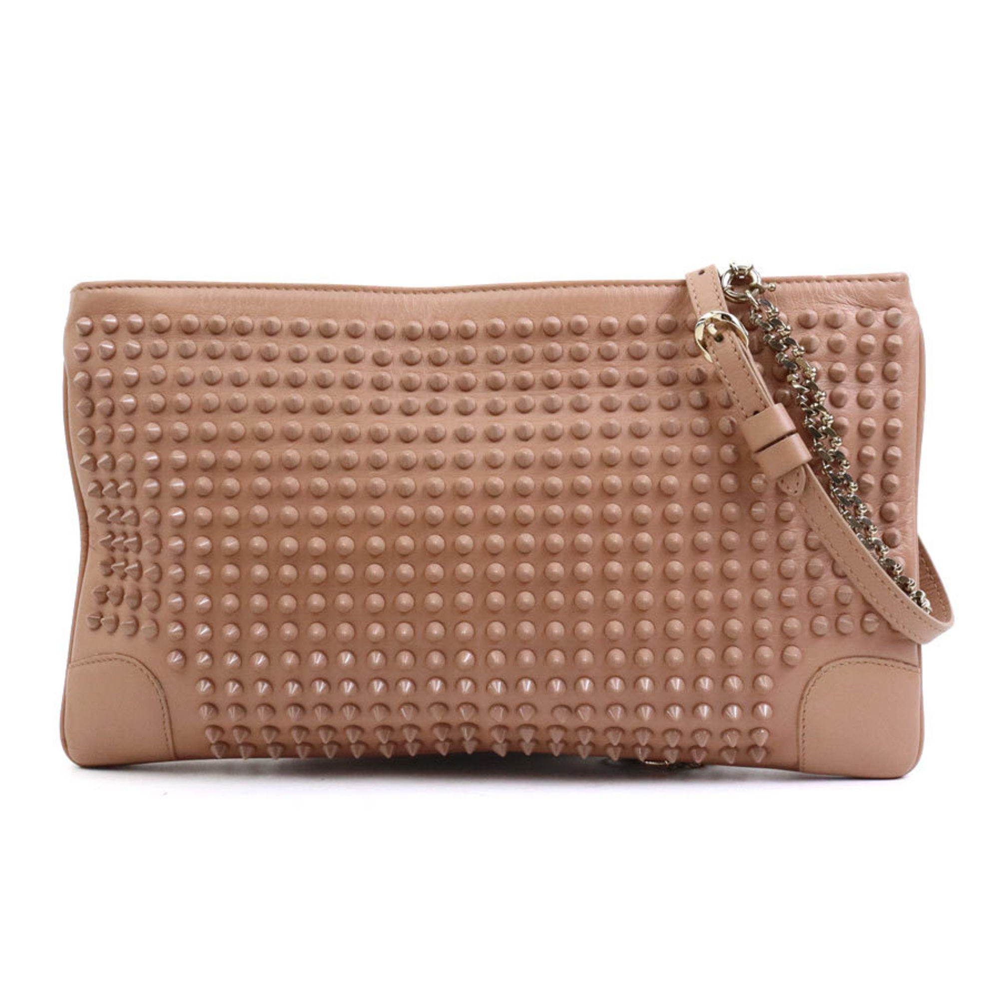 Christian Louboutin shoulder bag leather pink beige women's h30447k