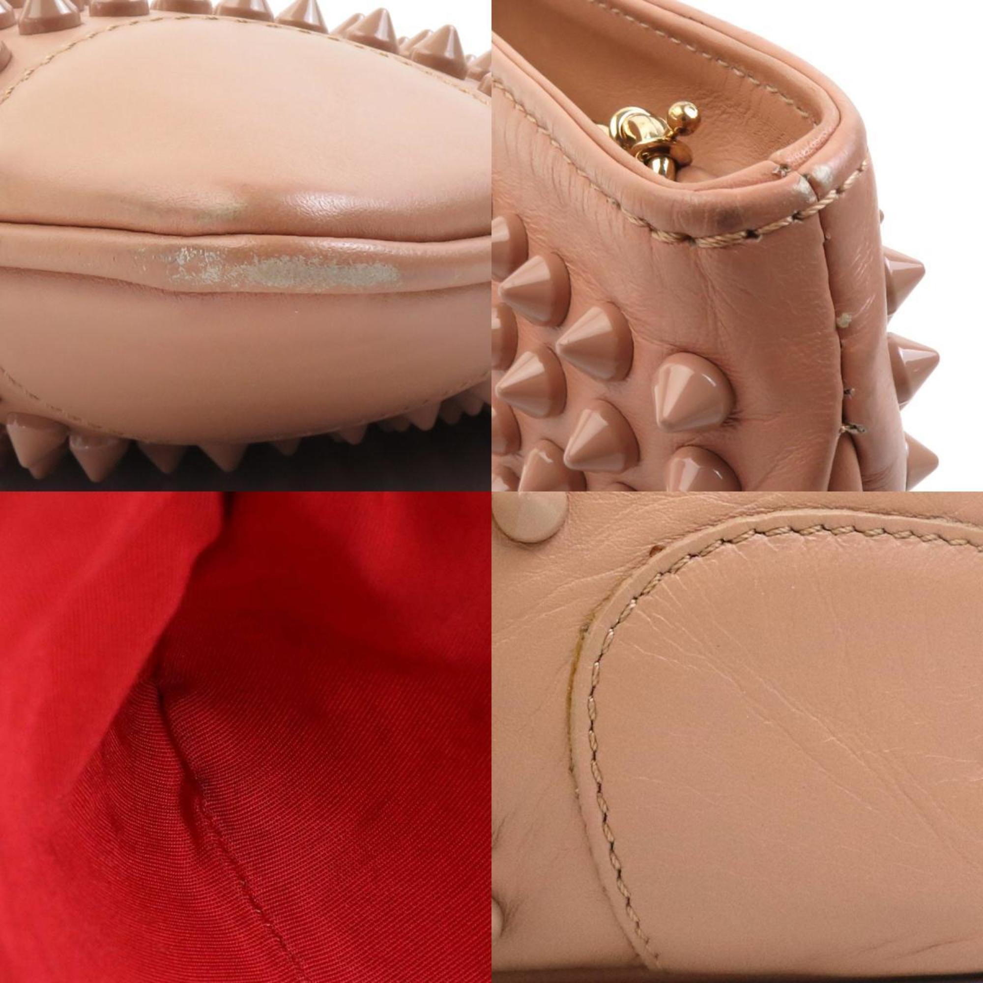 Christian Louboutin shoulder bag leather pink beige women's h30447k