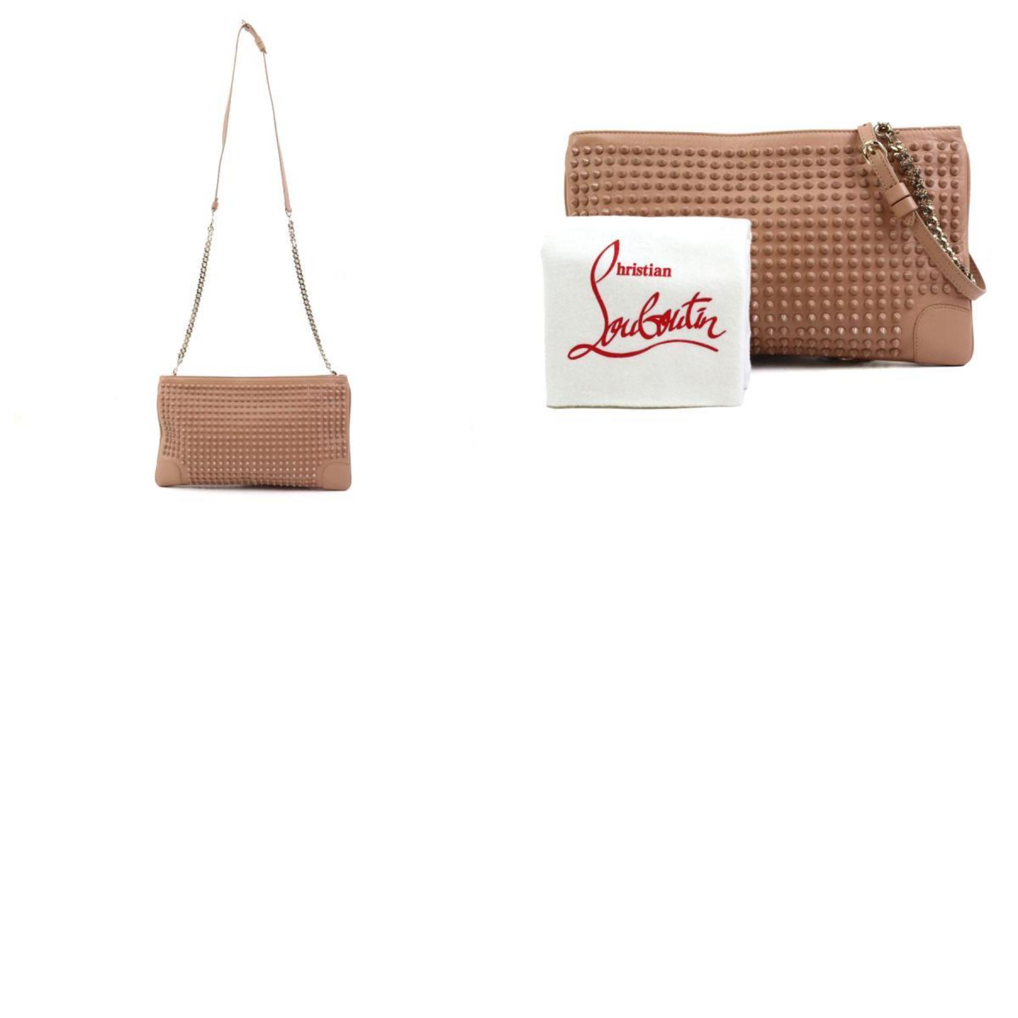 Christian Louboutin shoulder bag leather pink beige women's h30447k