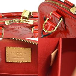 LOUIS VUITTON Handbag Shoulder Bag Monogram Vernis Alma BB Patent Leather Red Gold Women's M91771 e58979a