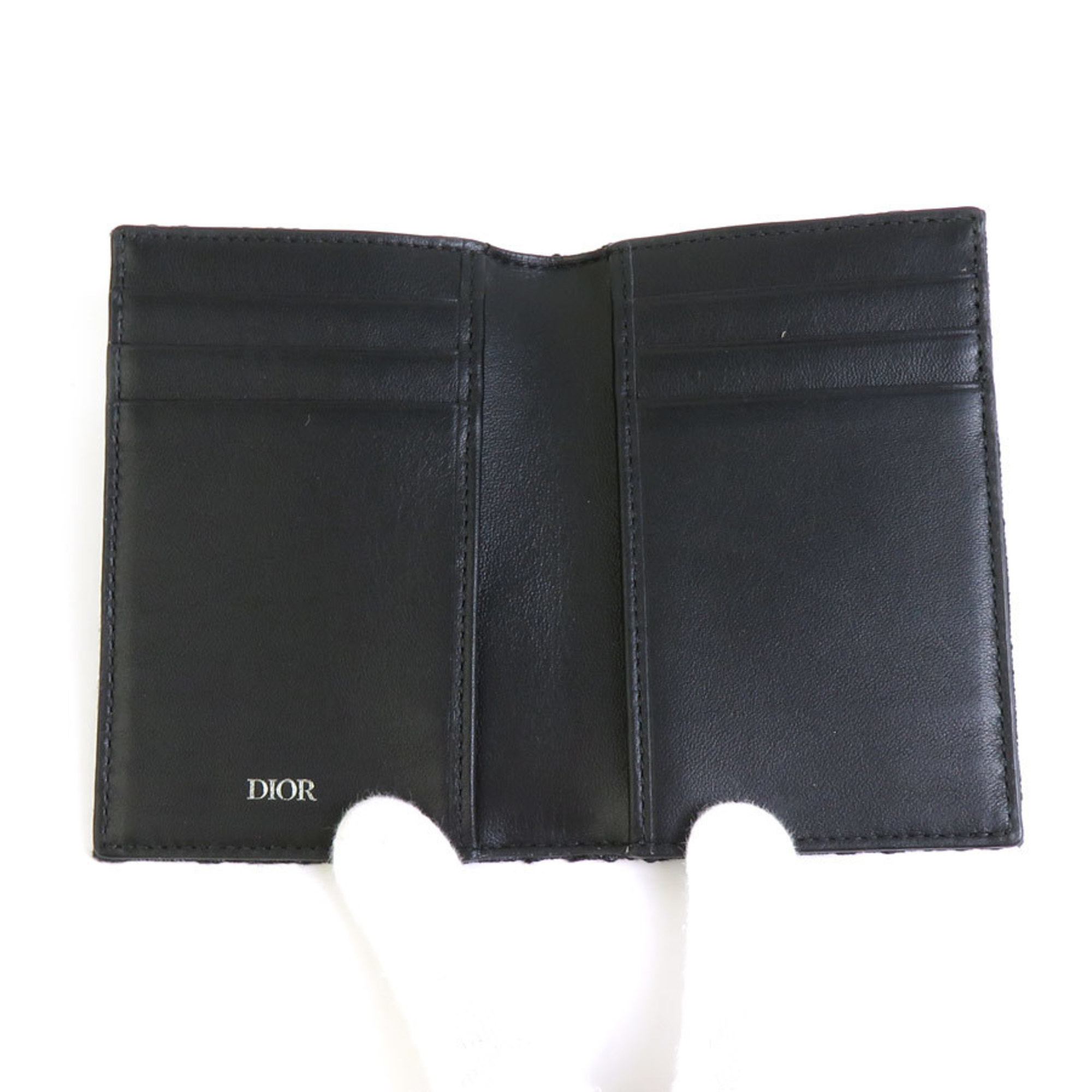 Christian Dior Business Card Holder/Card Case Canvas Black Men's r10137k