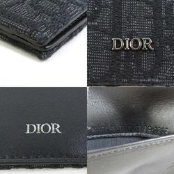 Christian Dior Business Card Holder/Card Case Canvas Black Men's r10137k