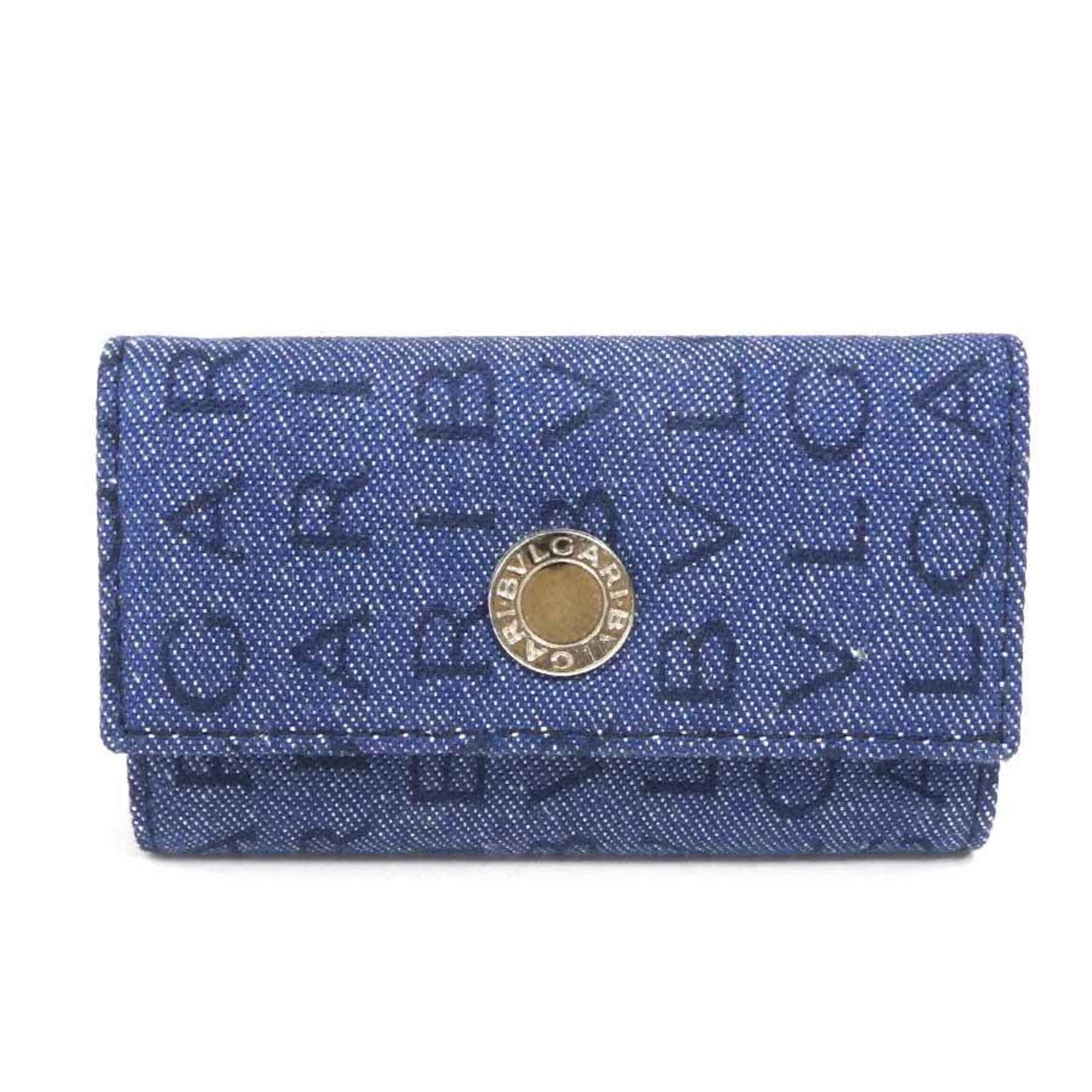 BVLGARI key case denim blue men's women's h30457g