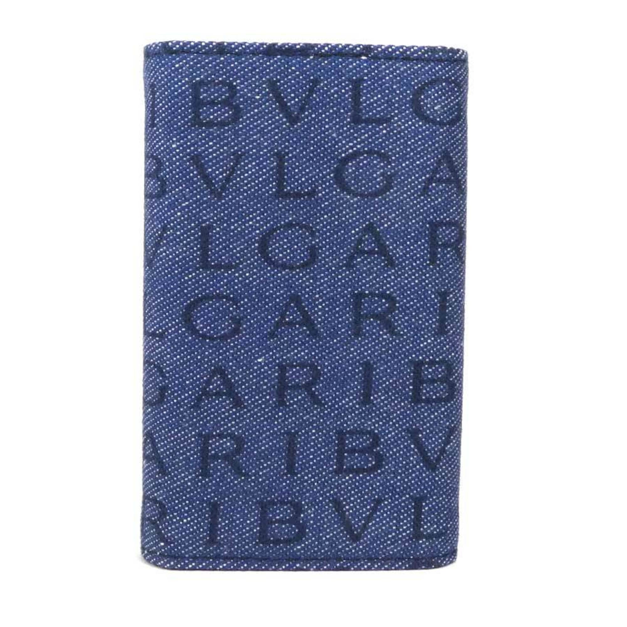 BVLGARI key case denim blue men's women's h30457g