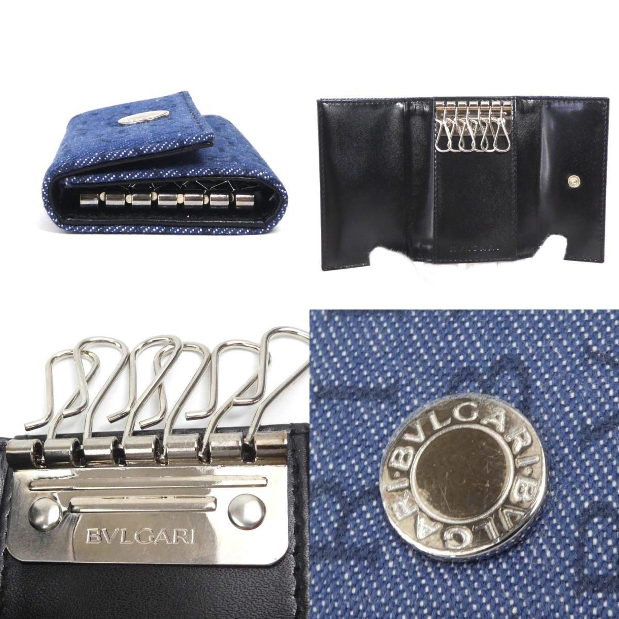 BVLGARI key case denim blue men's women's h30457g